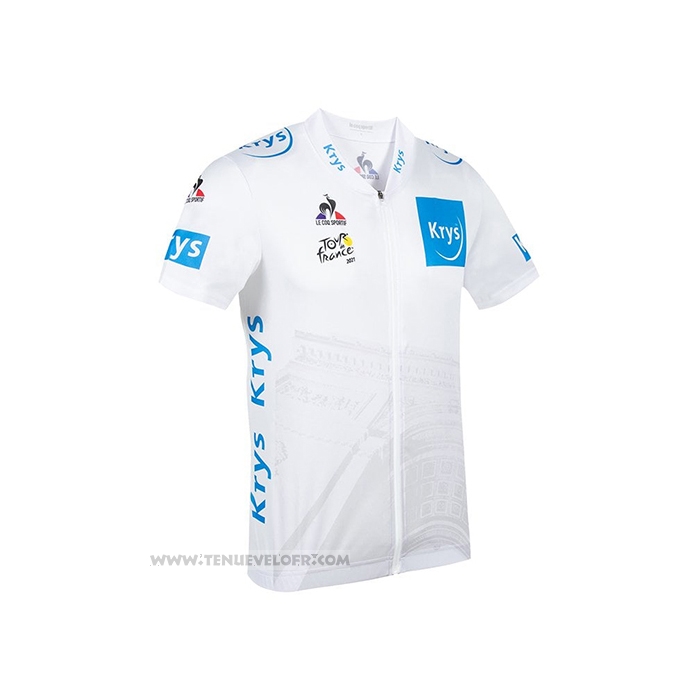 2021 Maillot Cyclisme Tour de France Blanc Manches Courtes et Cuissard